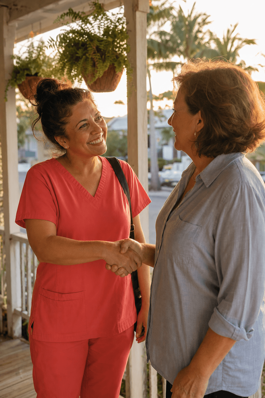 Treasure Coast Hospice care team with a family