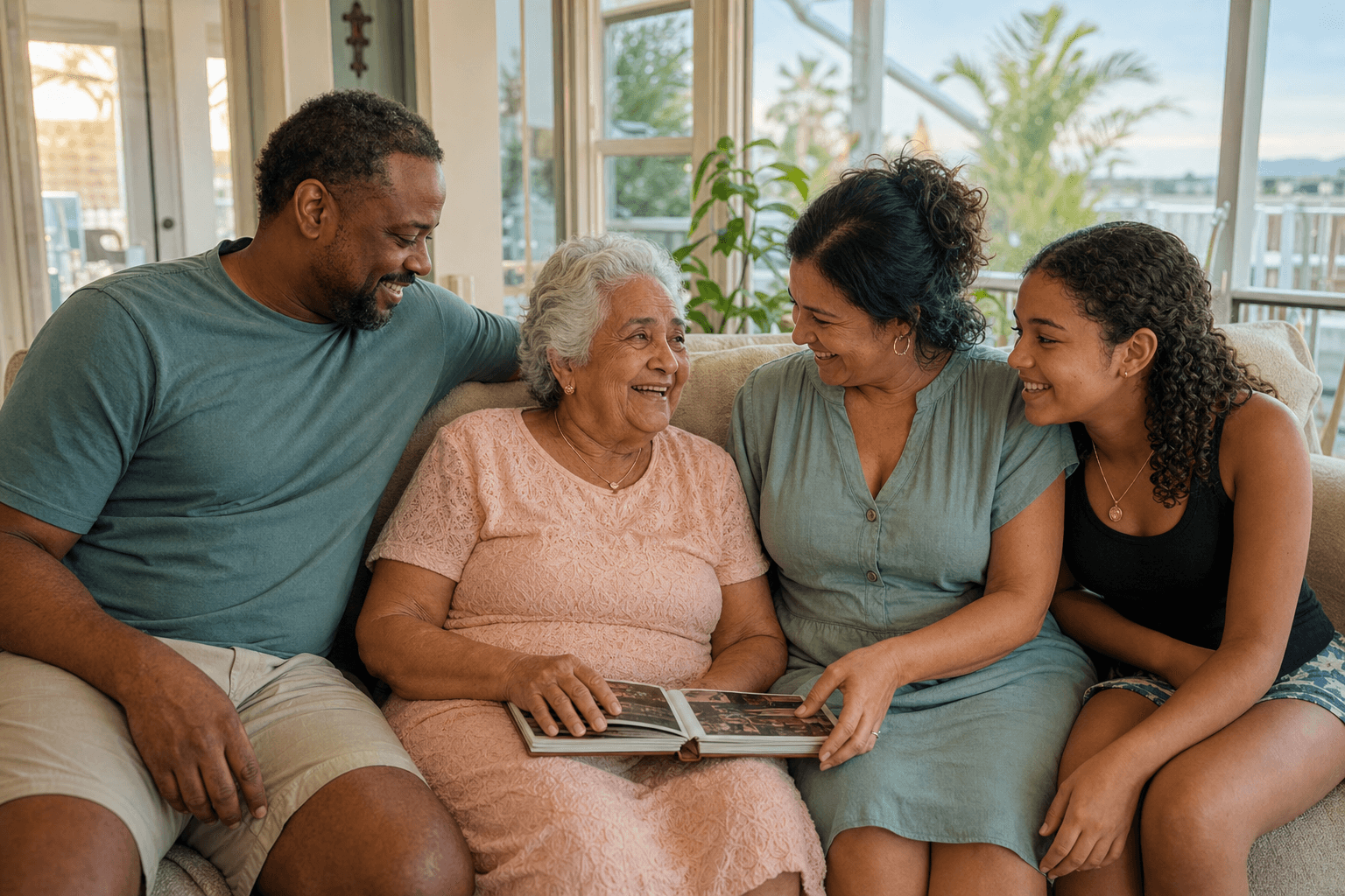 Family receiving hospice support