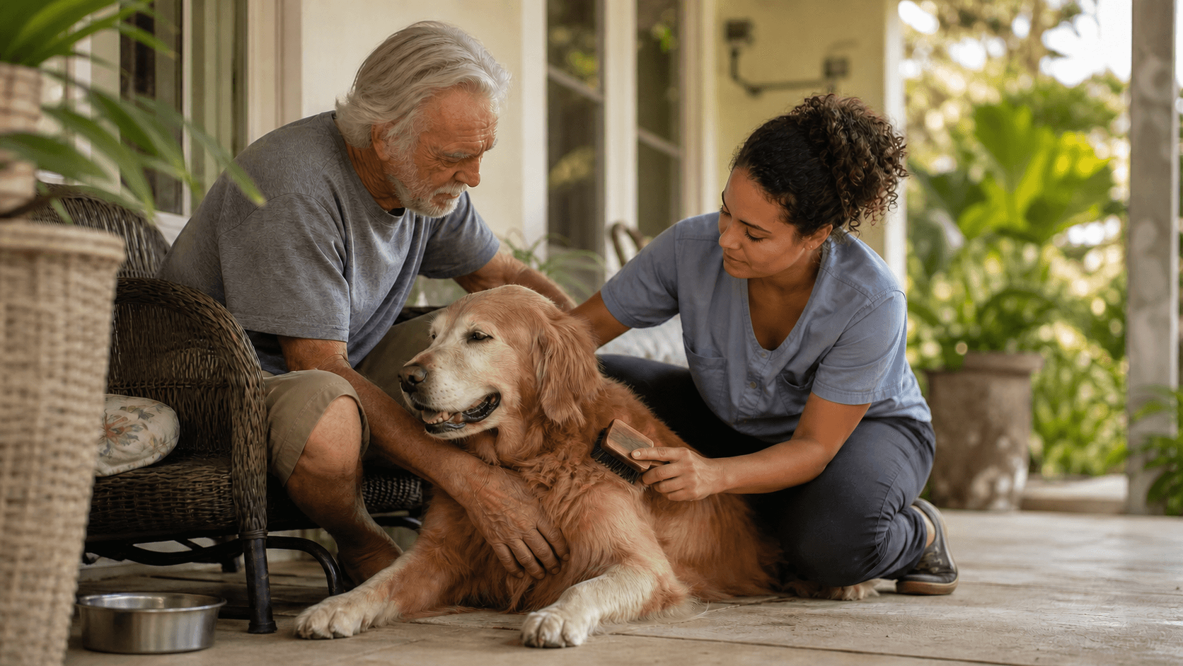 Family gathered around a loved one receiving hospice support