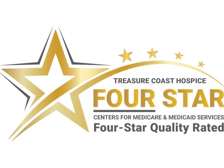 Treasure Coast Hospice four-star quality rating badge from the Centers for Medicare and Medicaid Services