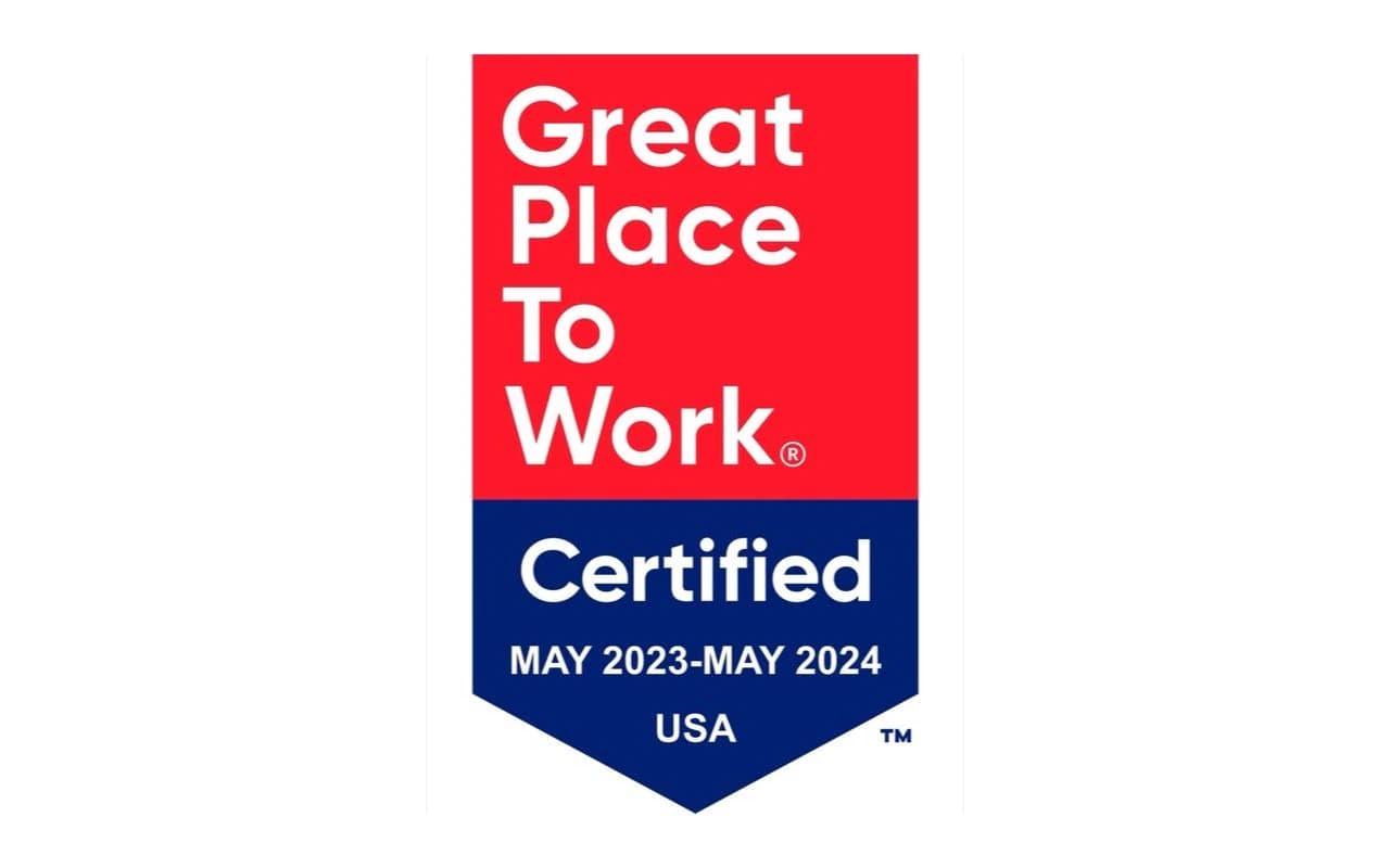 Great Place To Work Certified badge, May 2023 to May 2024