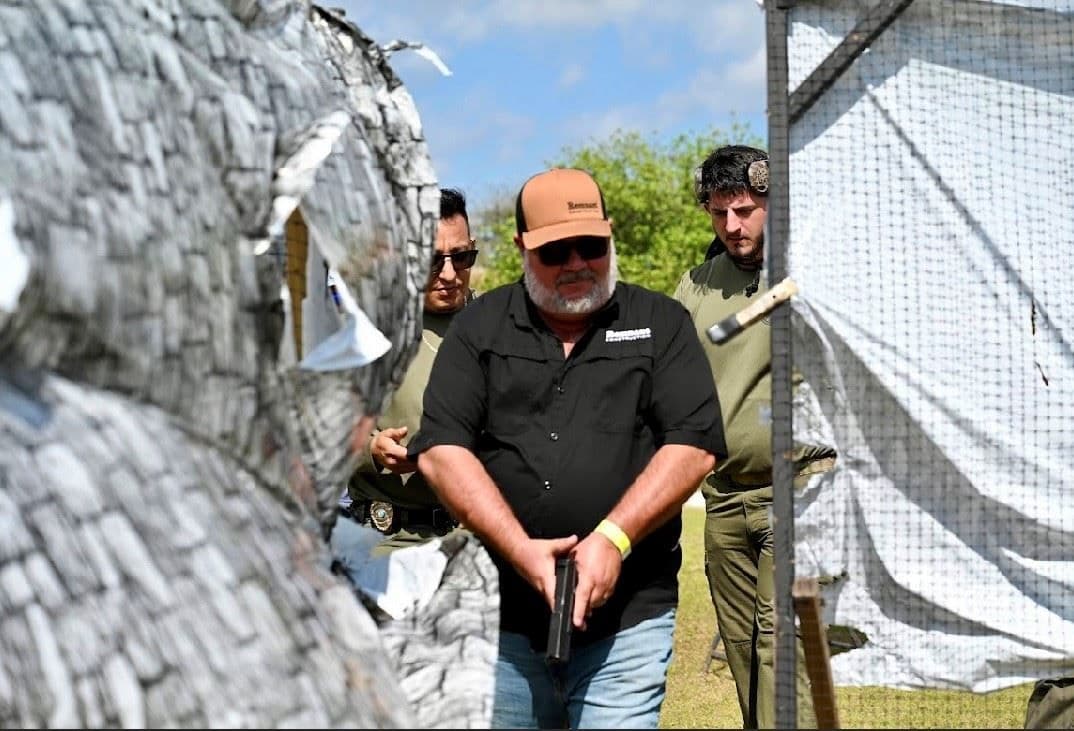 Participant completing a tactical shooting course at the Treasure Coast Hospice fundraiser