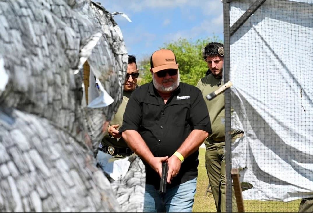 Participant completing a tactical shooting course at the Treasure Coast Hospice fundraiser